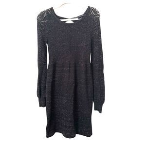 MARC BY MARC JACOBS Glitter Open Back Sweater Dress Black Small‎